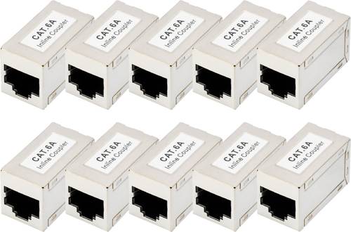 Digitus DN-93905-10 RJ45 Kupplungsgehäuse Polzahl Sensoren 8 Silber 10St. von Digitus