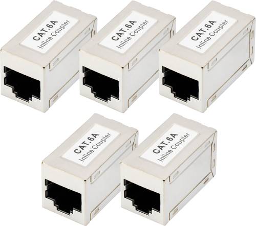 Digitus DN-93905-5 RJ45 Kupplungsgehäuse Polzahl Sensoren 8 Silber 5St. von Digitus