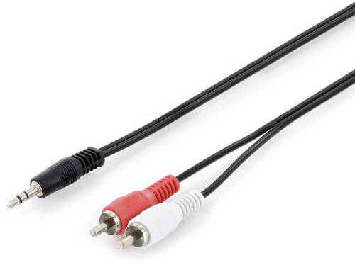 Digitus DB-510300-025-S Klinke / Cinch Audio Anschlusskabel [1x Klinkenstecker 3.5mm - 2x Cinch-Stec von Digitus