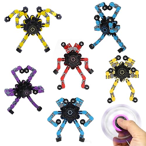 8PCS Robot Fidget Spinner Spielzeug für Kinder Erwachsene, DIY Deformation Chain Transformator Mechanische Fingertip Spielzeug, Neuheit Gyro Geschenke für Klassenzimmer Geburtstagsfeier von Dilabnda