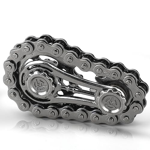 Black Sprockets Fidget Spinner Spielzeug für Kinder Erwachsene, Metall Fahrradkette Schreibtisch Fidget Toy, Fidget Block Kinetic Gear Finger Spinning Geschenk für Geburtstagsparty Geschenk von Dilabnda