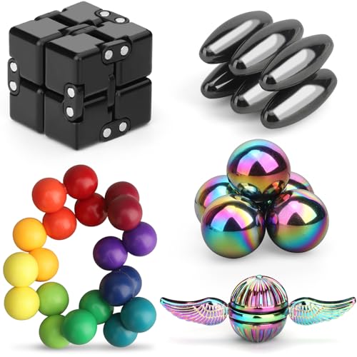 Dilabnda Sensory Fidget Toys Großpackung, 5er-Pack Cooles Gadget Tischspinner Spielzeug für Erwachsene Teenager, beruhigendes Fidget Spielzeugset für Partygeschenke Weihnachtsstrumpfzeug von Dilabnda