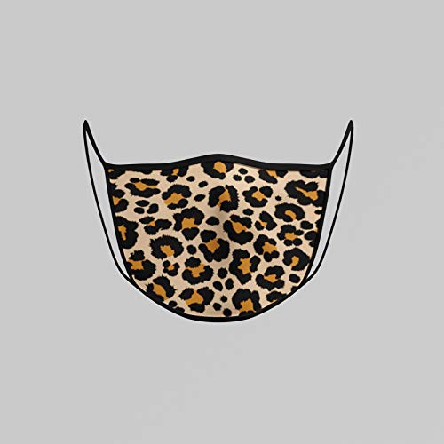 Maske Stylisch 100% Baumwolle für Gesicht mit Leopardenmuster - Leopard Design für Damen, Frauen (Leoprint braun) von Dilara