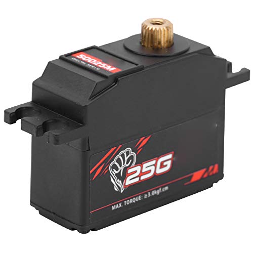 25 g Metallgetriebe Digitales Servo, 1/12 RC-Servo Ausgestattet mit Metallgetriebe RC-Auto-Bootsmodellzubehör, 4,8 V ~ 6 V Gleichstrom von Dilwe