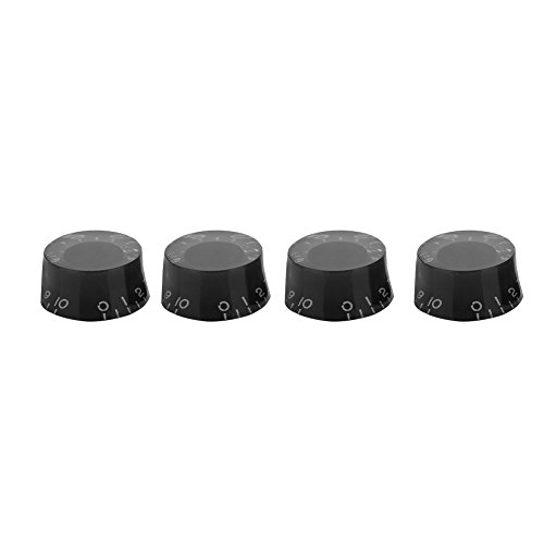 4 Pcs E gitarre Knöpfe, Gitarre Ton Geschwindigkeit Lautstärkeregler Knöpfe Zubehör für Les Paul E gitarre(Schwarz) von Dilwe