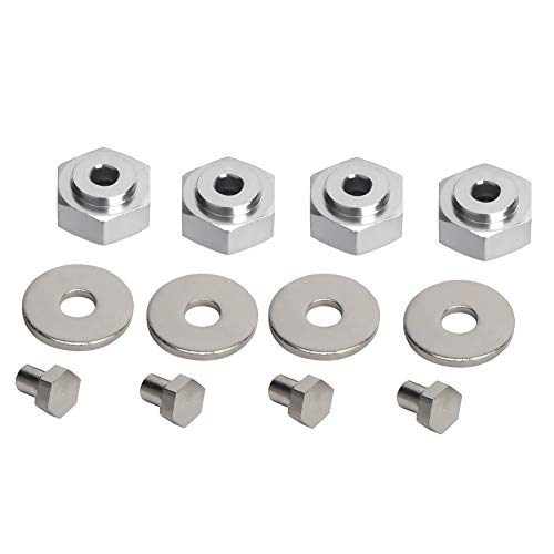 4 STÜCKE Aluminiumlegierung 12mm Drehen Zu 17mm Rad Hex Drive Hub Adapter für 1/10 RC Modellauto( Silber ) von Dilwe