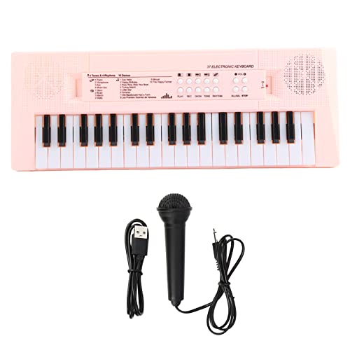 BF-3738 37-Tasten-Keyboard E-Piano mit Mikrofon und musikalische Tastatur und Spielzeug für Anfänger, Kinder und Studenten (Pink) Tasteninstrumente von Dilwe