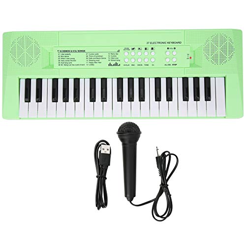 BF-3738C 37 Tasten Tastatur E-Piano mit Mikrofon und musikalischer Tastatur und Spielzeuggeschenk f¨¹r Anf?nger, Kinder und Studenten(Gr¨¹n) electric organ/electronic organElektronisches Klavier von Dilwe