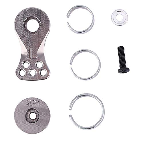 Dilwe 1/10 1/8 23T Aluminiumlegierung RC Lenkarm Puffer Metall Servo Horn Arme RC Auto Modell Zubehör(Titanium（N10228T）) von Dilwe