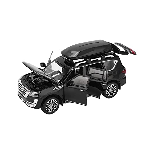 Dilwe 1/32 Legierungs-Druckguss-Modellauto, Zurückziehbares Spielzeugauto-Druckguss-Automodell mit Sound und Licht, SUV-Automodell für Jungen und Mädchen (Black) von Dilwe