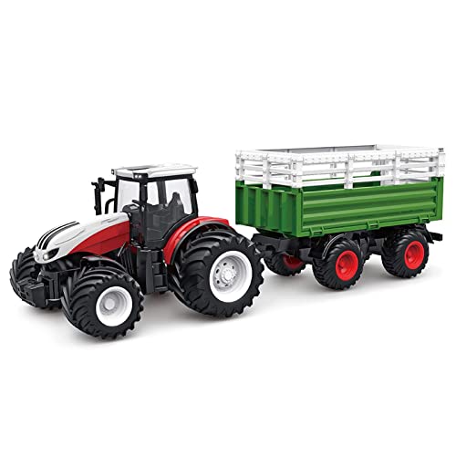 Dilwe 1:24 2,4G RC Wide Wheel Farmer Viehtransporter-Set, Ferngesteuertes Traktorspielzeug für Jungen von Dilwe