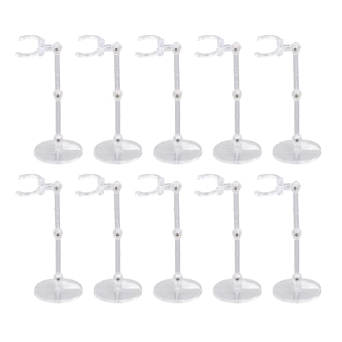 Dilwe 10 Sets Puppenständer, Actionfiguren-Ständer-Set, Puppen-Display-Halter, Puppen-Stützrahmen für 6-Zoll-Modelle (Transparent) von Dilwe