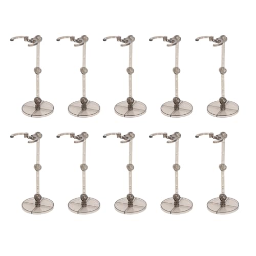 Dilwe 10 Sets Puppenständer, Actionfiguren-Ständer-Set, Puppen-Display-Halter, Puppen-Stützrahmen für 6-Zoll-Modelle (Transparentes Schwarz) von Dilwe