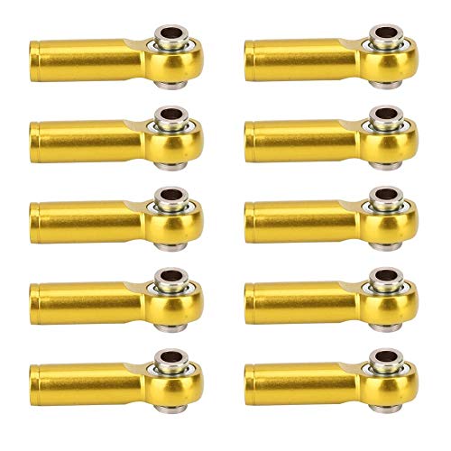 Dilwe 10PCS Kugelkopfhalter aus Aluminiumlegierung Kugelgelenk Endgelenk für 1/10 RC Auto, LKW, Wagenmodell(golden) von Dilwe