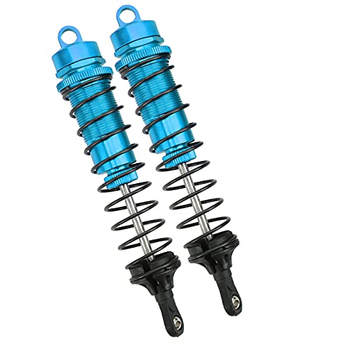 Dilwe 2 Stück 140 Mm ölgefüllter, Verstellbarer RC-Stoßdämpfer für 1/8 Slash 2WD-Auto, Legierung RC-Dämpfer-Stoßdämpfer (Blue) von Dilwe