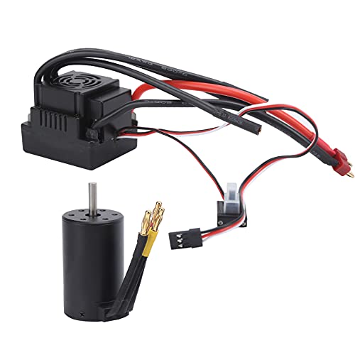 Dilwe 3660 3300KV Bürstenloser Motor 80A ESC Combo, RC Bürstenloser Motor 4 Pole Bürstenloser Motor Elektrischer Geschwindigkeitsregler für 1/8 RC Auto von Dilwe