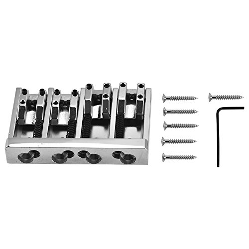 Dilwe 4 Sattel Hardtail, Gitarre Bridge Saitenhalter 84mm Metall Saitenhalter Electric Bass Bridge Ersatz Zubehör von Dilwe