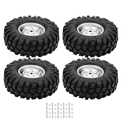 4 Stück RC Auto Reifen Gummirad Reifen mit Naben für 1/10 Skala RC Crawler Off-Road Truck Auto von Dilwe