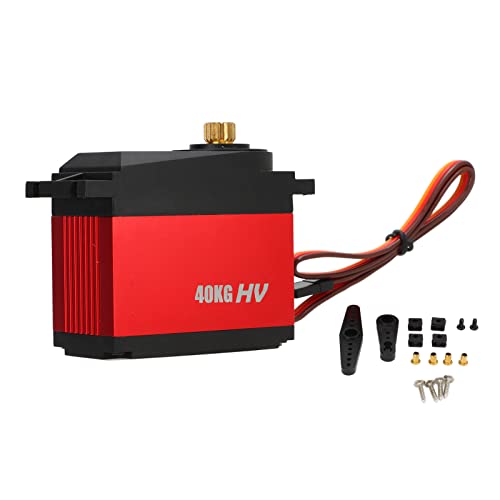 Dilwe 40 Kg RC-Servo, 17T Wasserdichtes 6,0‑7,4 V RC-Digital-Servo, Kompatibel für ARRMA 1/5 Outcast Kraton 8s, Schwarz Rot von Dilwe