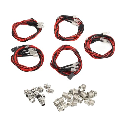 Dilwe 5-teiliges RC-Auto-LED-Licht, RC-Licht-Set, Helligkeit, RC-Auto-LED-Licht, 2 Weißes Licht, 5 Mm Lampenperlen, 2 Rotes Licht, 3 Mm Lampenperlen, Licht-Set von Dilwe