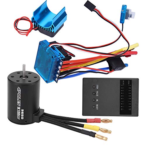 Dilwe 50000 Maximale Spannung 5,8 V / 3 A 3650 3100 KV Motor mit Bürstenlosem ESC-Kühlkörper für 1/10 RC-Auto, RC-Car-Bürstenloser ESC-Programmkartensatz für RC-Car- von Dilwe