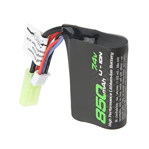 Dilwe 7,4 V 850 MAh Lipo-Akku, 850 MAh Lithium-Akku, RC-Auto-Lithium-Akku Lipo-Akku für 1:16 Fernbedienung Geländewagen RC Crawler Armaturen von Dilwe