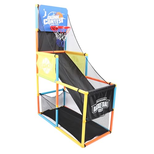 Dilwe Basketballspielset, Basketballkorb mit 2 Bällen und Luftpumpe, Zwei-Personen-Basketballspielset für den Hinterhof Im Kellerraum von Dilwe