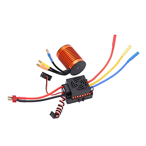 Dilwe F540 3300KV 4P Bürstenloser Motorsatz, 4-poliger 12-Slot-Hochtorsionsmotor mit Wasserdichtem 60-A-Regler für 1/10 RC-Car-Upgrade-Teile von Dilwe