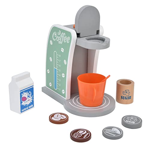 Dilwe Kaffeemaschine Spielzeug, Kaffeemaschine Spielzeug aus Holz Mini Silmulation Pretend Kaffeemaschine Spielzeug Spielset Weihnachten für Kindergeburtstagsgeschenk Guojiajia Spielzeug von Dilwe