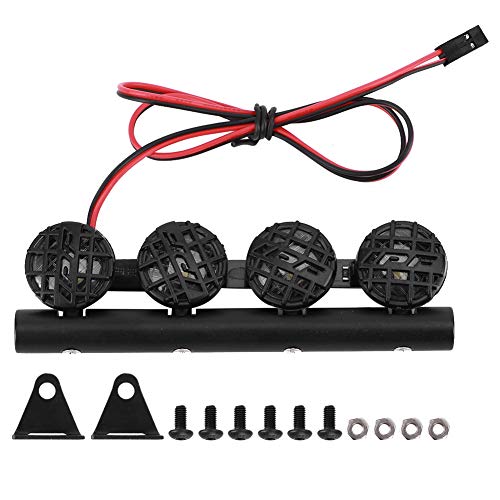 LED Universal Dachleuchte DIY Kreis Simulation Gepäckablage Lampe Scheinwerfer Zubehör geeignet für /SCX10 1/10 RC Auto Crawler(4LED) von Dilwe