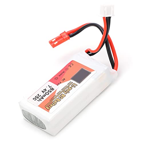 Dilwe Lipo Akku, 7,4 V 850 MAh 25 C Li Lipo Akku JST Stecker Aero Teile Aircraft Model Parts f¨¹r RC Autos Boote Hubschrauber Modell Spielzeug Model Toy von Dilwe