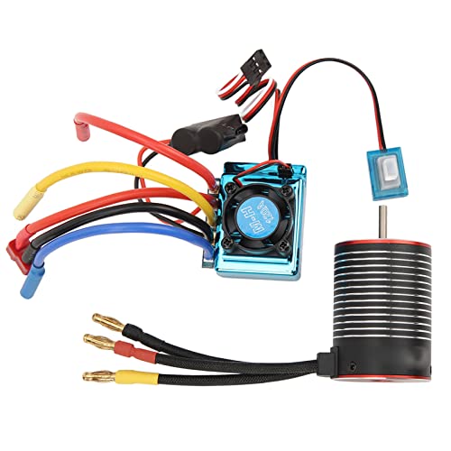 Dilwe Professionelles RC Brushless Motor ESC Set, 3600-5200KV, Wasserdicht, Hohe Torsion, 3650 Brushless Motor 120A ESC Combo Set für RC Car (3600 kV) Karosserie-Zubehör von Dilwe