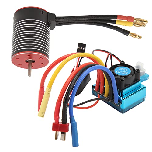 Dilwe Professionelles RC Brushless Motor ESC Set, 3600-5200KV, Wasserdicht, Hohe Torsion, 3650 Brushless Motor 120A ESC Combo Set für RC Car (4500 kV) Karosserie-Zubehör von Dilwe