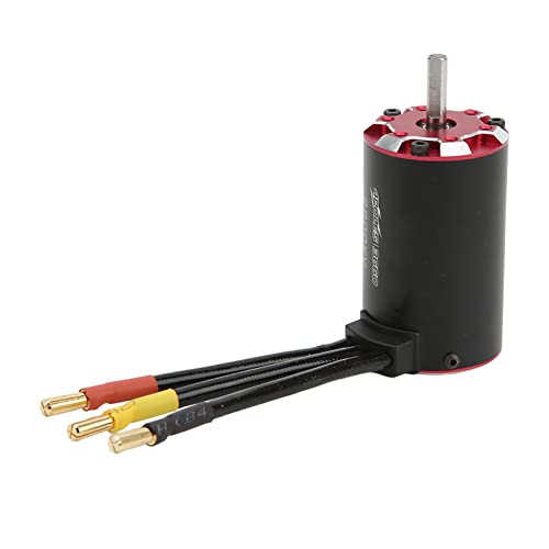 Dilwe RC 2800KV Bürstenloser Motor, 4-poliger Bürstenloser Motor mit Aluminium-CNC-Gehäuse und Temperatursensor für 1/8 1/10 RC-Car von Dilwe