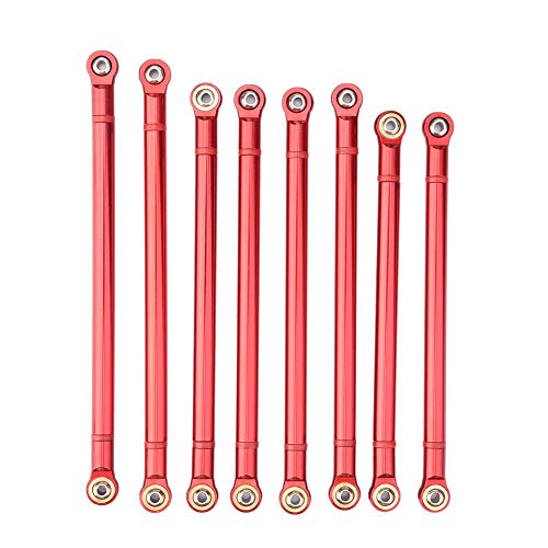 RC Auto Chassis Link Rod, 8 Stücke Aluminiumlegierung Chassis Link Rod für SCX10 1/10 Skala 313mm Radstand RC Crawler Auto(Rot) von Dilwe