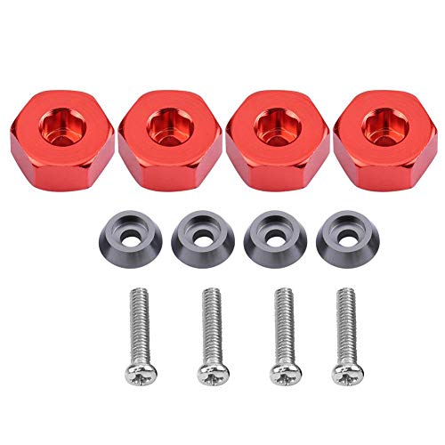 RC Auto Hex Hub Adapter, 4 Stück Aluminiumlegierung 6mm bis 12mm Rad Hex Hub Adapter für WPL 1634 RC Truck RC Ersatzteil Zubehör( Rot) von Dilwe