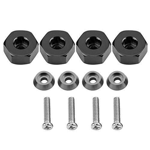 RC Auto Hex Hub Adapter, 4 Stück Aluminiumlegierung 6mm bis 12mm Rad Hex Hub Adapter für WPL 1634 RC Truck RC Ersatzteil Zubehör( Schwarz) von Dilwe