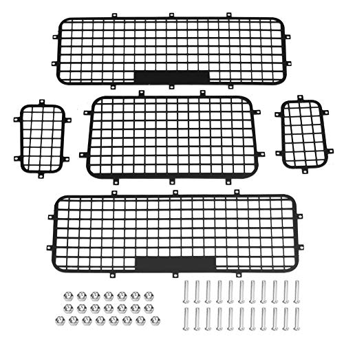 Dilwe RC Autofenster Schutznetze, 5 Stück Metall RC Fensterschutznetz für Traxxas 1/10 Skala RC Crawler Auto Fernbedienung Zubehör von Dilwe