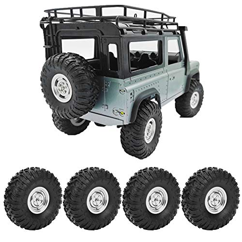 Dilwe RC Autoreifen, RC Metallgummireifen Reifen Ersatz Ersatz Kompatibel mit MN90 91 99 99S 1/12 RC Car Crawler(Silber) von Dilwe