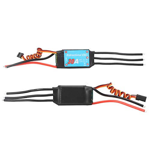 Dilwe RC Brushless ESC Elektronischer Geschwindigkeitsregler Zweiwege-Steuerung für RC-Car, Schiffe, Unterwasserpropeller Zubehör(30A) von Dilwe