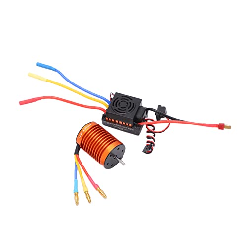 Dilwe RC Brushless Motor Set, 4370KV 4P Brushless Motor Set mit Wasserdichtem B¨¹rstenlosem 60A Elektronischem Geschwindigkeitsregler RC Brushless Motor Set Car Model Parts f¨¹r 1:10 RC Car von Dilwe