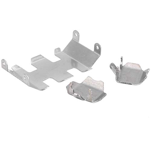 Dilwe RC Car Skid Guard Plate, langlebiges Edelstahl-Rüstungs-Skid Plate-Set Mitte vorne hinten Schutzplatten RC-Zubehör für Axial SCX24 90081 von Dilwe