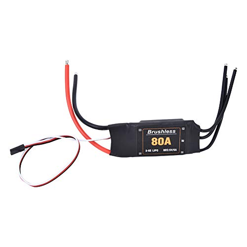 RC ESC, 80A Brushless ESC Elektronischer Drehzahlregler Batterie Niederspannungsschutz 2-6S von Dilwe