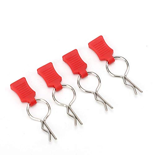 RC Karosserie Shell Clip + Befestigungswinkel Set, Secure Shell Pin, Aluminiumlegierung Zubehör Autoteile Passend für Traxxas 1/5 1/8 (Rot) von Dilwe