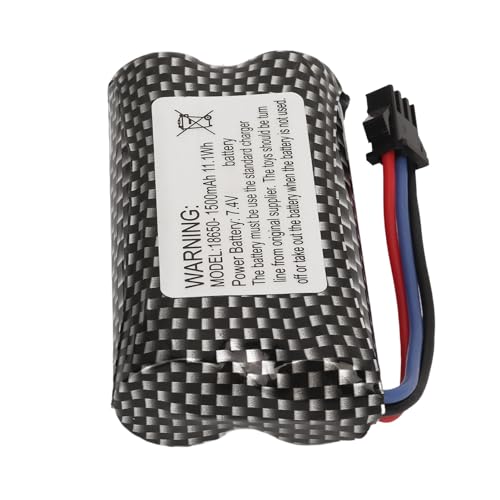 Dilwe RC LiPo-Akku, 7,4 V 1500 MAh LiPo-Akku für Ferngesteuerte Crawler-Auto-Lithiumbatterie mit SM 3P-Stecker Zum Austausch von Dilwe