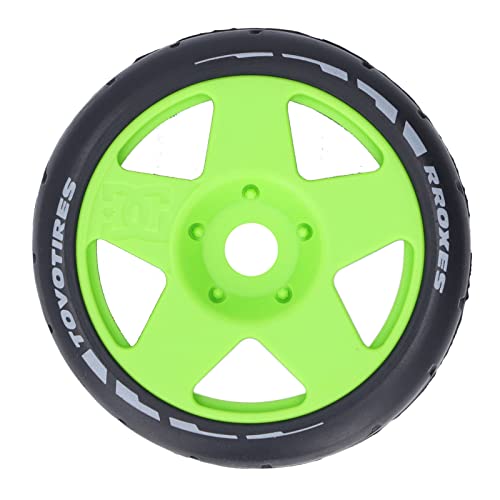 Dilwe RC Wheels Reifen, 4 STÜCKE 1:8 GT RC Wheels Strong Grip Road Racing Reifen Verschleißfest On Road Wheels mit 17mm Adapter (Grün) von Dilwe