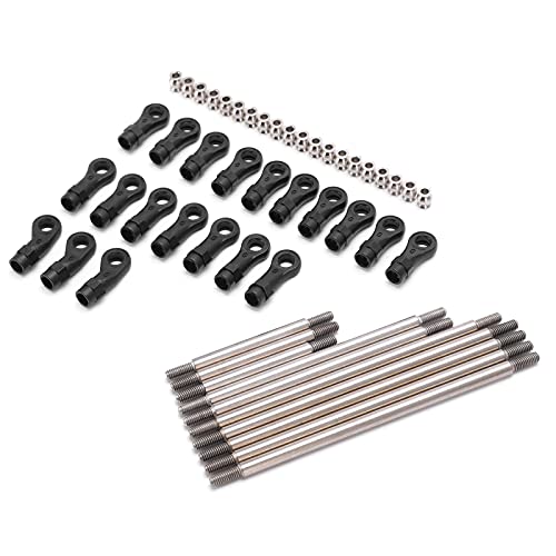 Dilwe RC Zugstange Verbindungsstange Set, RC Metallverbindung Spurstange Zugstange mit Endkugel Set Automodell Zubeh?r Car Model Parts f¨¹r 324mm Radstand 1/10 RC Automodell Spielzeug von Dilwe