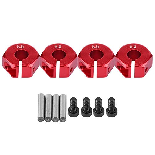 Dilwe Rad-Sechskant-Adapter, 12mm Universal-Rad-Sechskant-Adapter für HSP 1/10 RC Auto(5 mm / 0,197 Zoll- Rot) von Dilwe