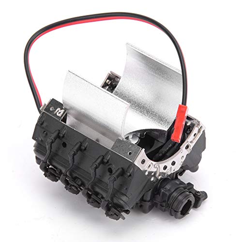 Dilwe V8 1/10 RC Simulation Engine, RC Simulation Engine Cover Cooler Motor Fan Upgrade Parts für Trx4/scx10/scx10II Motor (Black) von Dilwe