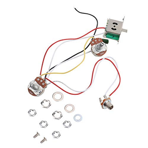 E-Gitarren Kabelbaum Set, Metallkabelbaum Prewired Kit 3-Wege Schalter Töpfe Set von Dilwe